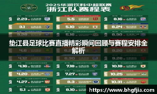 垫江县足球比赛直播精彩瞬间回顾与赛程安排全解析